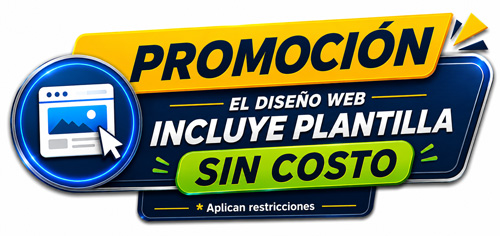 Promoci&oacute;n plantilla sin costo al contratar tu p&aacute;gina web